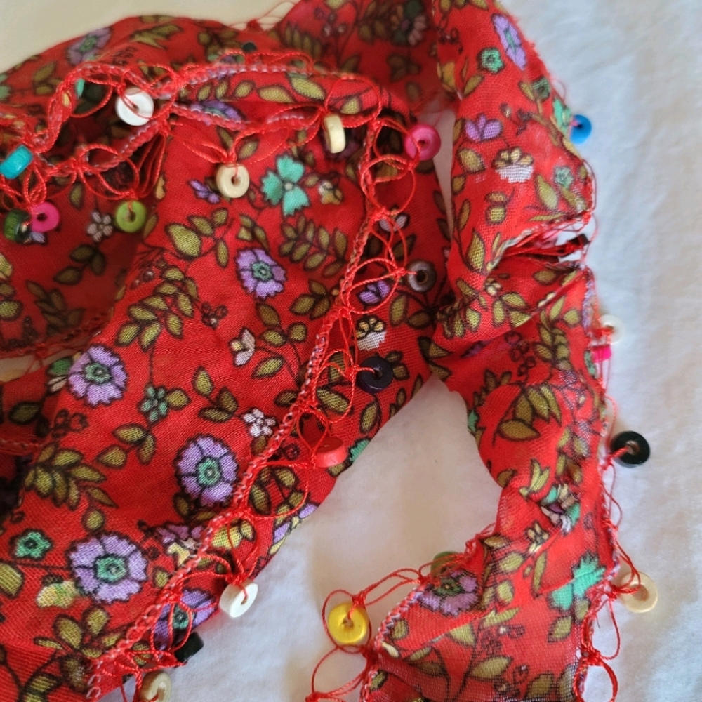 Unique Scarf with beads - Picture 2 of 2